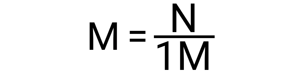 An image showing the formula for calculating how many millions a number is equal to.